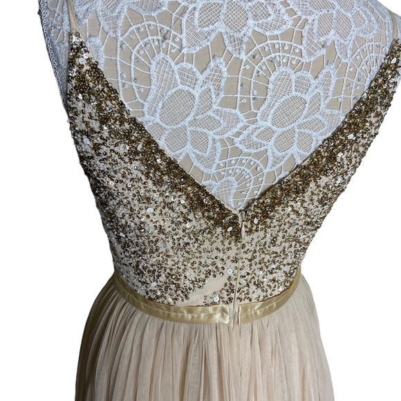 NWT Anthropologie BHLDN Avery Gown Strappy Beaded Bridesmaid - Picture 8 of 10